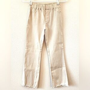 UMGEE Beige Elastic Waist Casual Pants with Raw Hem Size Medium NWT